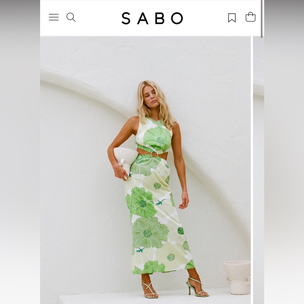 Sabo Skirt Green Floral Midi Dress